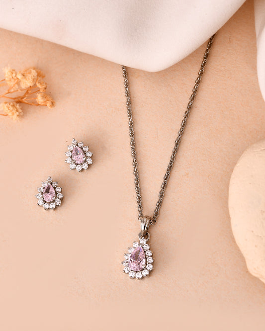 Blush Teardrop Pendant Set