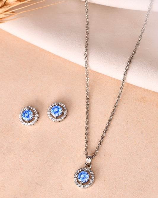 Azure Halo Pendant Set