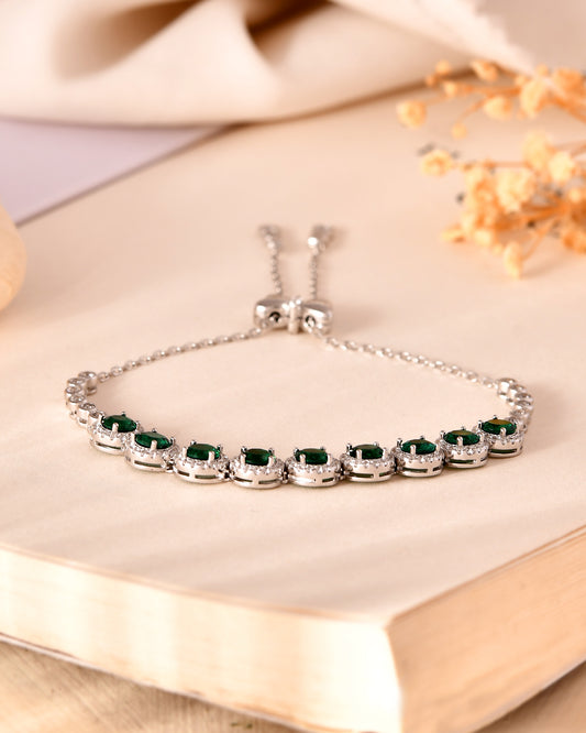 Emerald Tennis Adjustable Bracelet