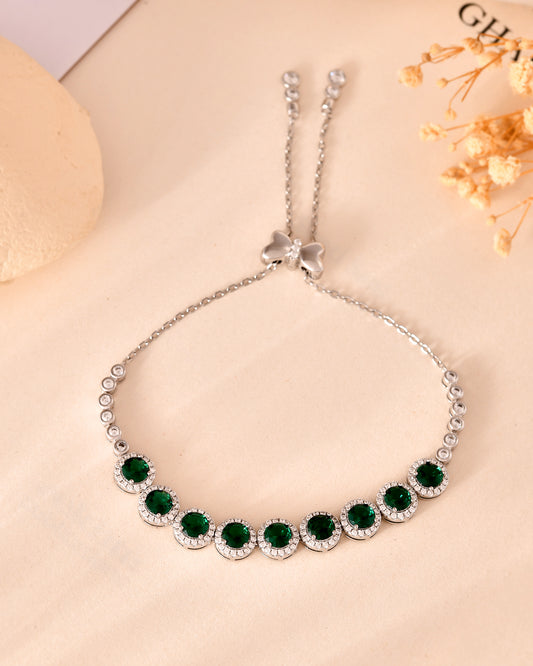 Emerald Tennis Adjustable Bracelet