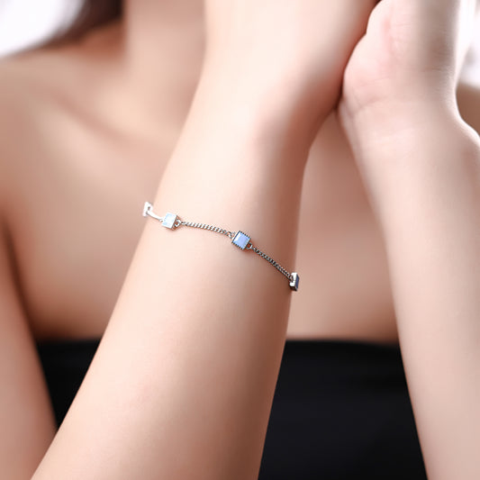 Aquamarine Square Bracelet