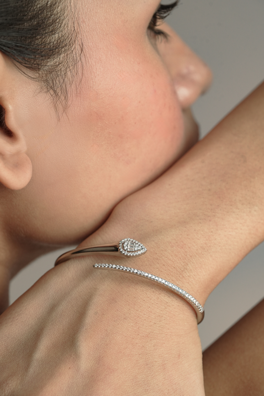Open Cuff With Teardrop Cuff Bracelet