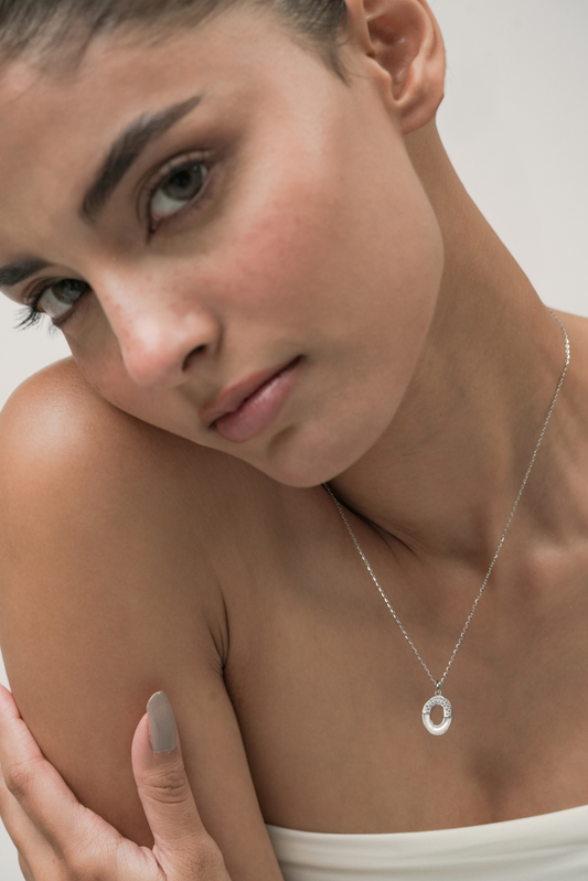 Luna Oval Pendant Necklace