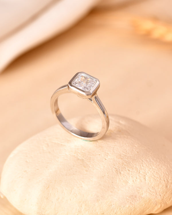 Regal Solitaire Square Ring