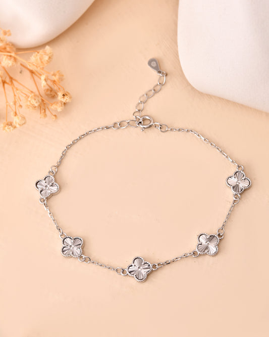 Silver Clover Charm Bracelet