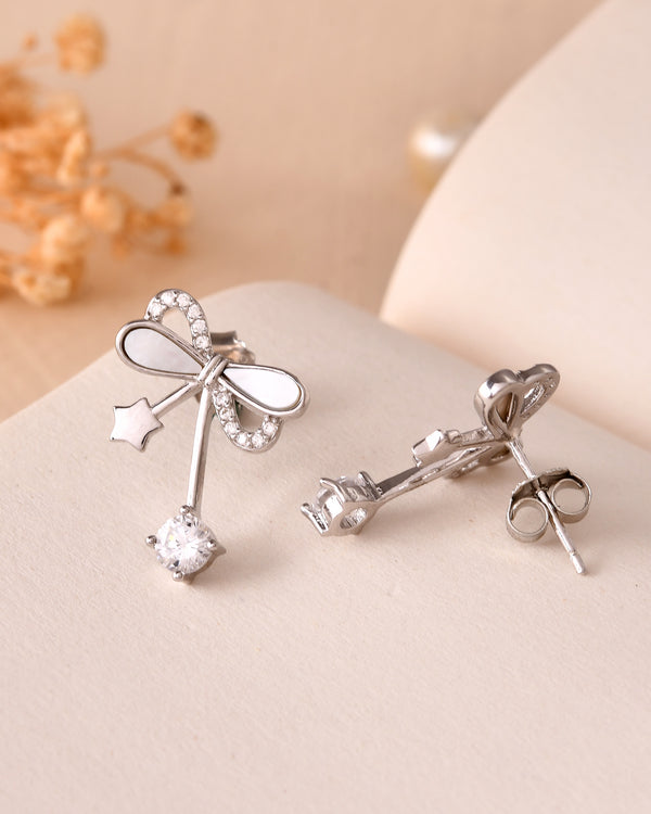 Starlit Bow Drop Earrings