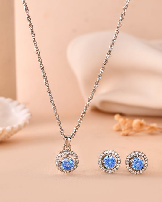 Azure Halo Pendant Set