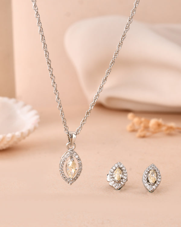Golden Marquise Halo Set