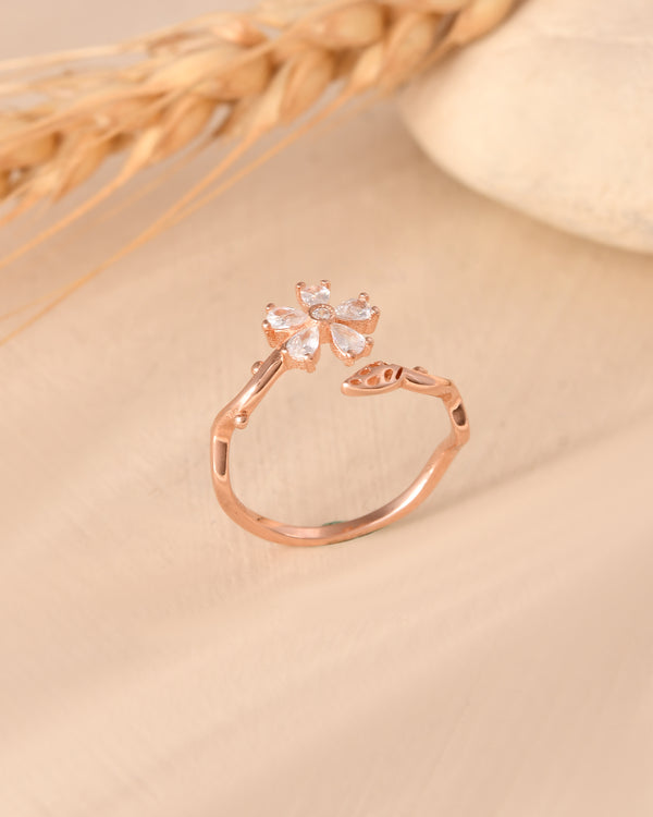 Rose Gold Floral Bloom Ring
