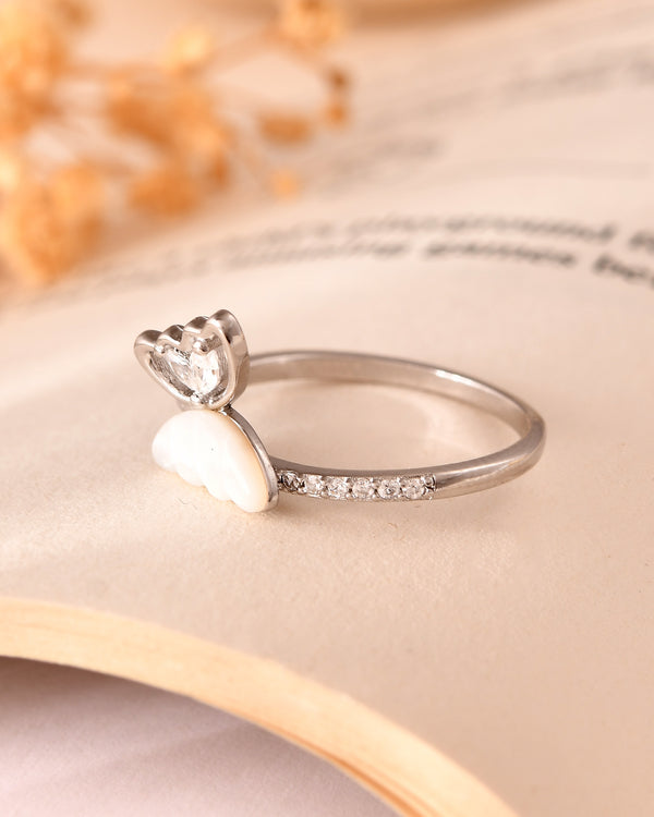 Silver Butterfly Charm Ring
