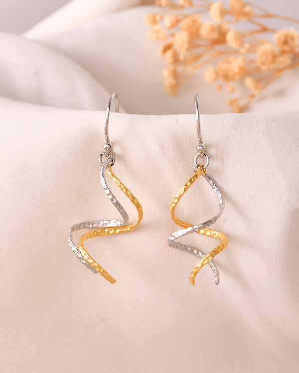 Twisted Dual-Tone Spiral Earrings