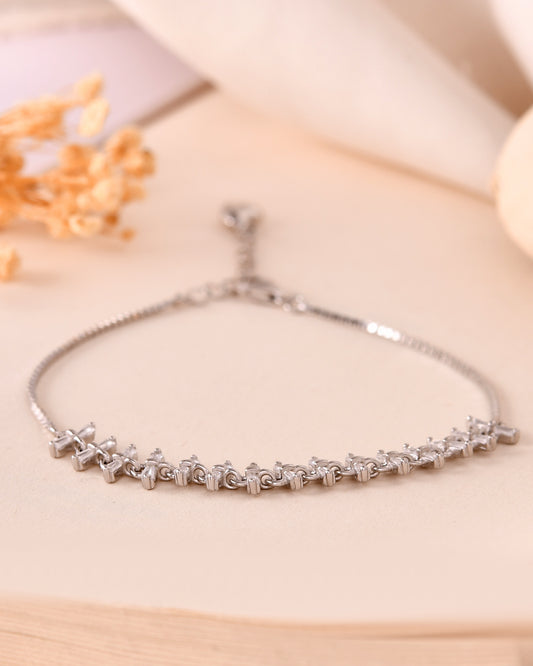 Starlight Silver Cluster Bracelet