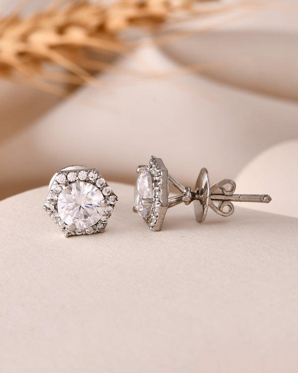 Hexa Glow Stud Earrings