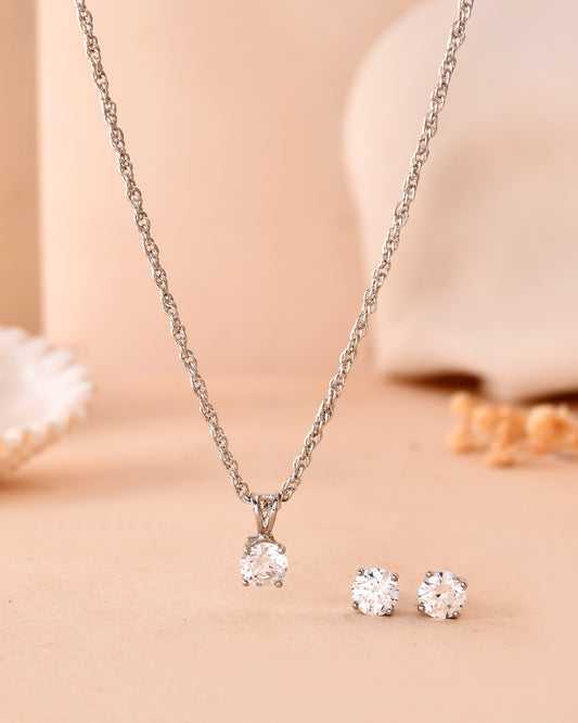 Forever Solitaire Pendant Set
