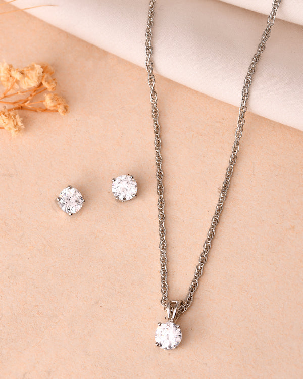 Forever Spark Solitaire Pendant Set