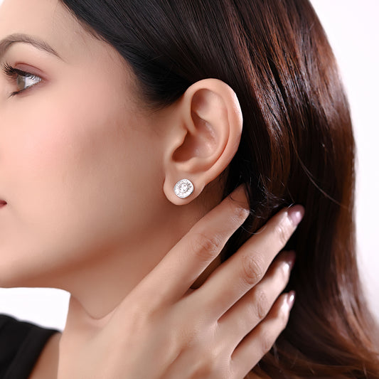 Baguette Halo Studs