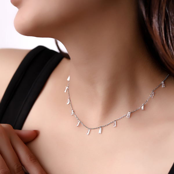 Baguette Drop Necklace