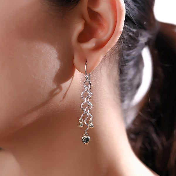 Zig Zag Heart Drop Earrings