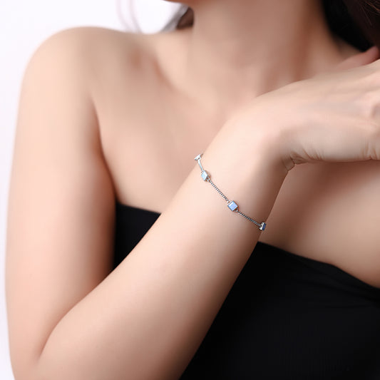 Aquamarine Square Bracelet