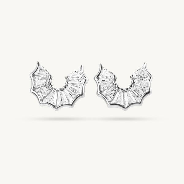 Sterling Silver Fan Earrings