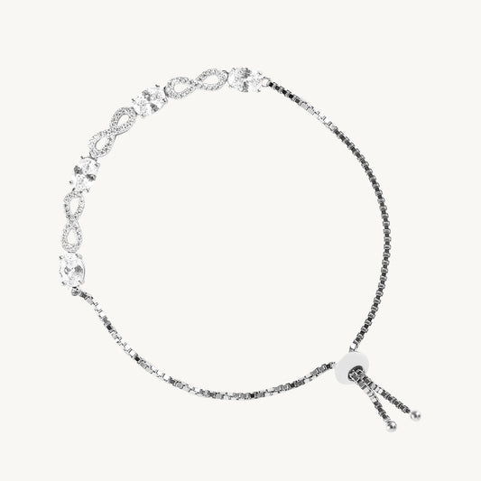 Sparkling Gem 925 Silver Slider Bracelet