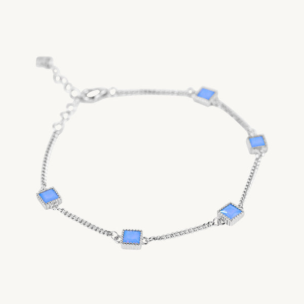 Aquamarine Square Bracelet