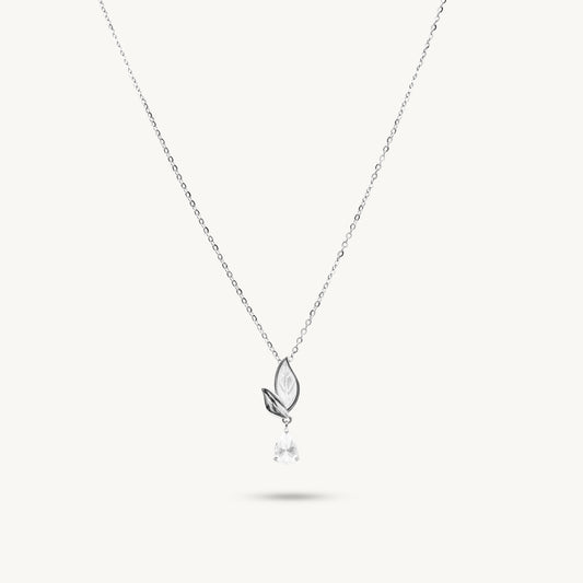 Dewdrop Leaf Pendant Necklace