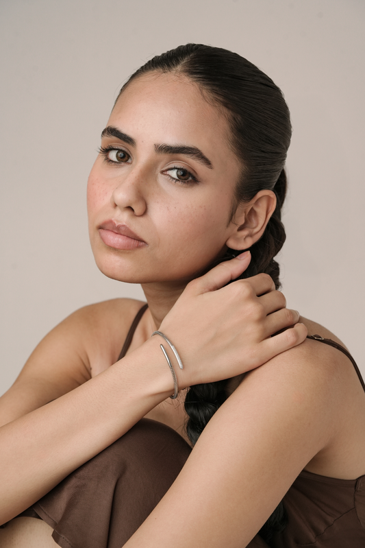 Open Slim Pavé Cuff Bracelet