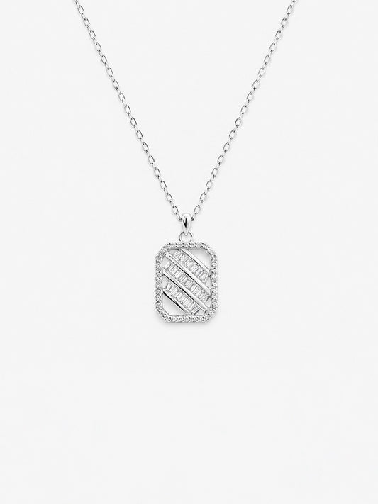 Stripe Tag Pendant Necklace